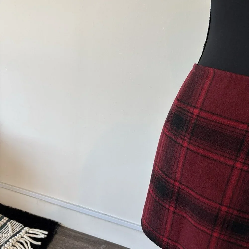 Y2K Hollister Plaid Skirt Dark Academia Grunge Size 1‎ Full Zipper Holiday Nerd